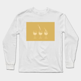 Men Dive Into Wineglasses Long Sleeve T-Shirt